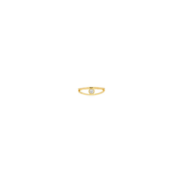14K Yellow Gold .11ct Round Diamond Split Shank Ring Size 6.5