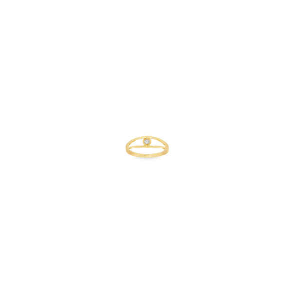 14K Yellow Gold .11ct Round Diamond Split Shank Ring Size 6.5