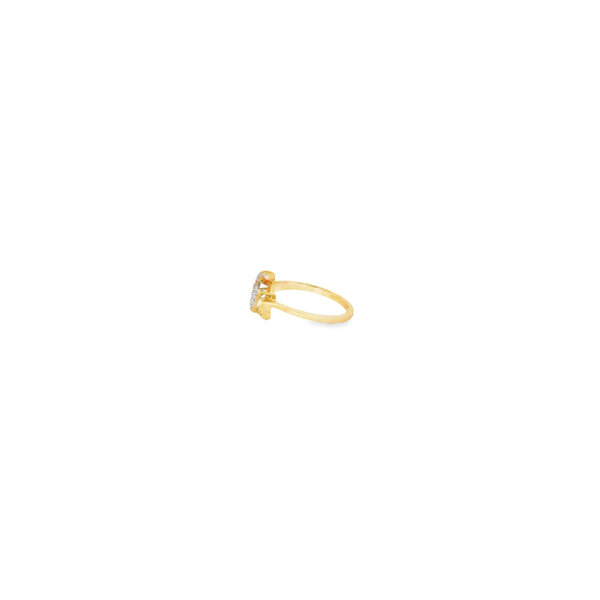 14K Yellow Gold 1970's .10ct Diamond Horseshoe Curved Ring Size 6.25