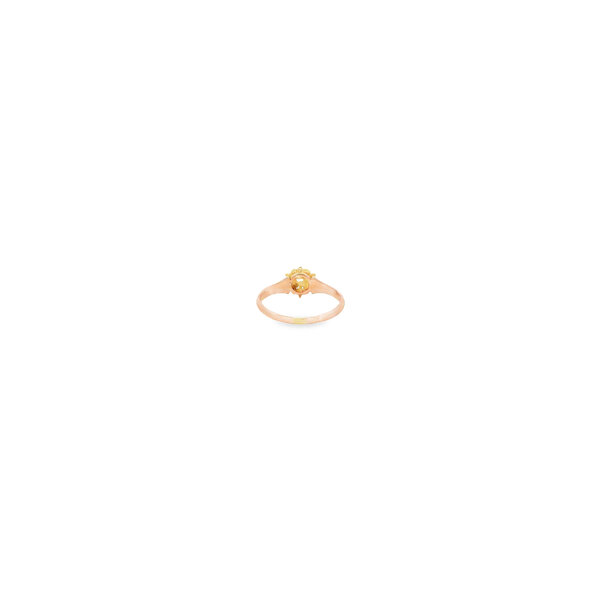 14K Yellow Gold Victorian .25ct Old Mine Diamond Buttercup Solitaire Ring Size 5.75