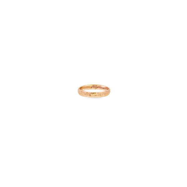 10K Yellow Gold 1940's 4mm Patterned Band with Hand Engraving Size 10.25