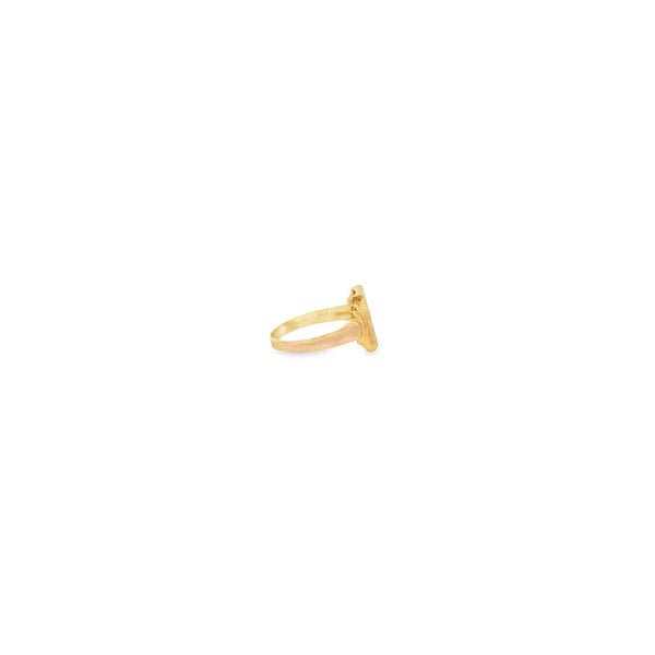 14K Yellow & White Gold 1940's Art Deco Square Signet Ring Size 8