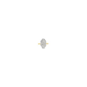 14KYW 1920's .08ct Dia Filigree Art Deco Stick Pin Ring Sz 5