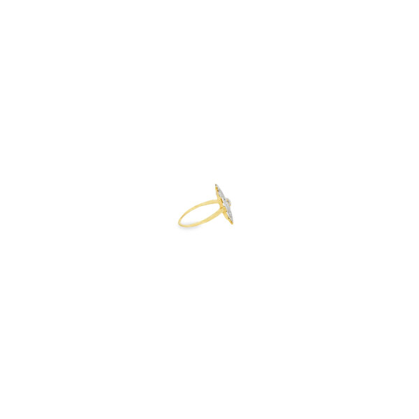 14K Yellow & White Gold 1920's .08ct Diamond Filigree Art Deco Stick Pin Ring Size 5