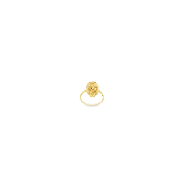 14K Yellow & White Gold 1920's .08ct Diamond Filigree Art Deco Stick Pin Ring Size 5