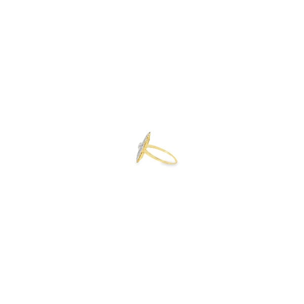 14K Yellow & White Gold 1920's .08ct Diamond Filigree Art Deco Stick Pin Ring Size 5