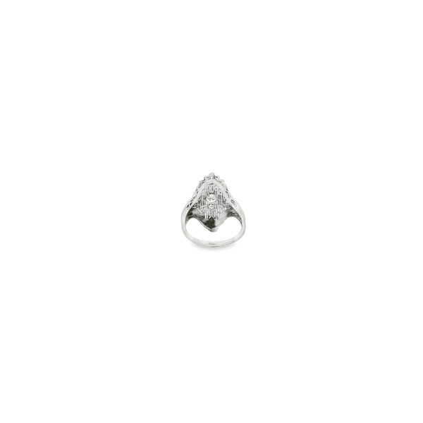18K White Gold 1930's .45ct Diamond Art Deco Structural Ring Size 7