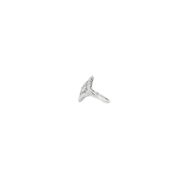 18K White Gold 1930's .45ct Diamond Art Deco Structural Ring Size 7