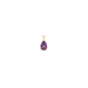 14KY Estate 4.95ct Pear Amethyst Pendant 21x10mm