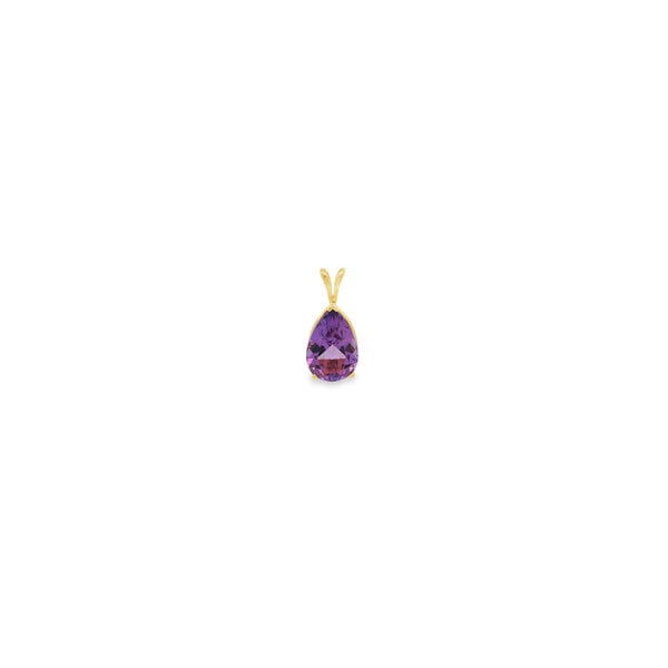 14K Yellow Gold Estate 4.95ct Pear Amethyst Pendant 21x10mm