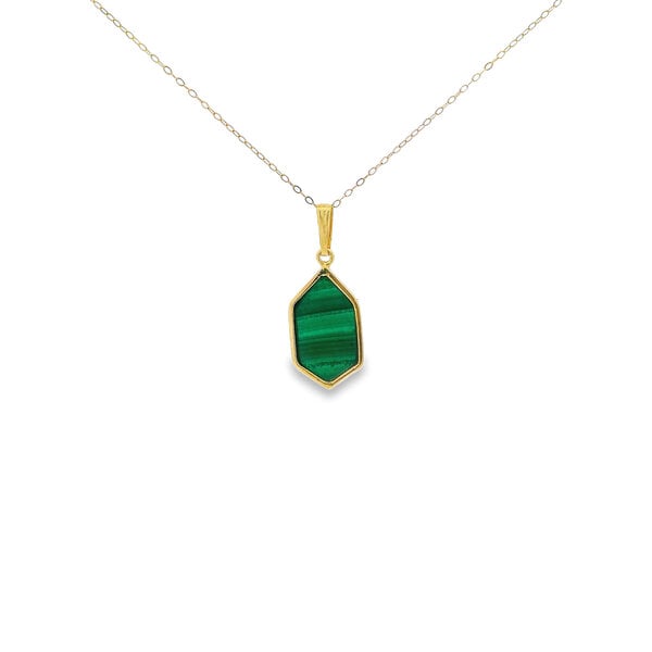 14K Yellow Gold 1970's Intarsia Opal, Lapis, Turquoise & Malachite Necklace 18"