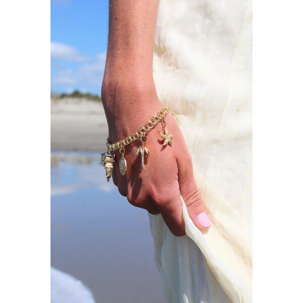 14K Yellow Gold 3D Palmetto Charm