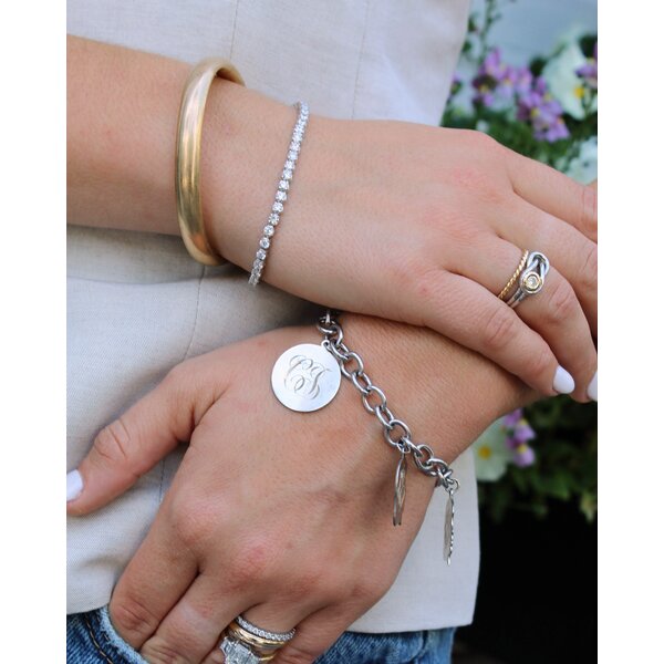 14K White Gold 5ct Round Lab Diamond Tennis Bracelet 7"