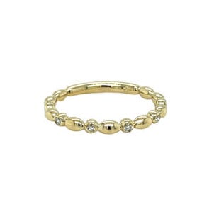14KY GC Rice Stack  .05ct Bezel Lab Diamonds