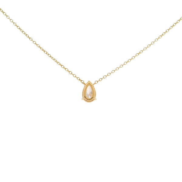 14K Yellow Gold .75ct Pear Shaped Lab Diamond Split Chain Necklace 16"-17"-18"