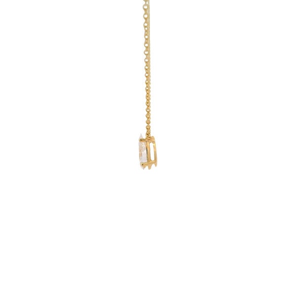 14K Yellow Gold .75ct Pear Shaped Lab Diamond Split Chain Necklace 16"-17"-18"
