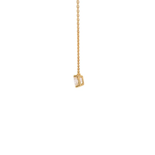 14K Yellow Gold .75ct Elongated Cushion East to West Lab Diamond Split Chain Necklace 16"-17"-18"