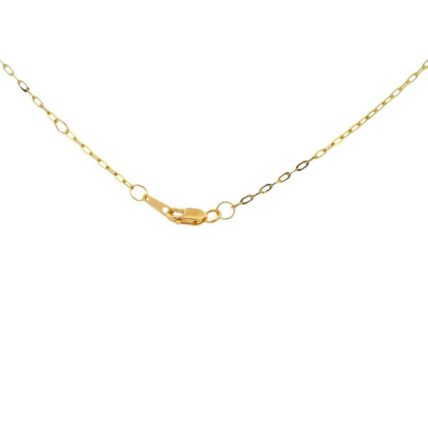 10K Yellow Gold .08ct Diamond Textured Star Set Disc Necklace 16"-17"-18"