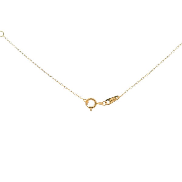 10K Yellow Gold Estate .02ct Diamond .35ct Opal Textured Cross Necklace 16"-18" ADJ