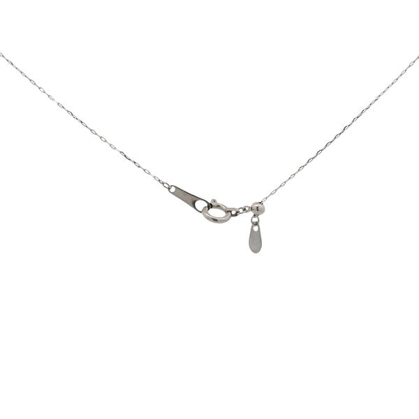 Platinum 1960's .32ct Diamond 3-3.5mm Pearl Square Necklace 18" 29x23mm