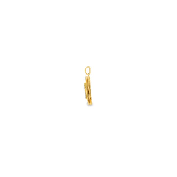 10K Yellow Gold Estate .15ct Diamond Cross Square Locket 27x13mm