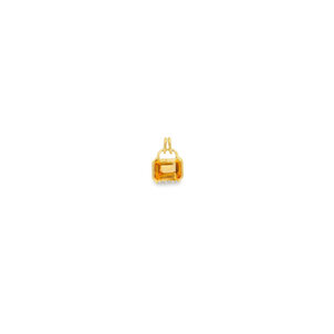 14KY 2ct East to West Square Citrine .03ct Dia Pendant 14x10mm