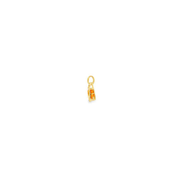 14K Yellow Gold 2ct East to West Square Citrine .03ct Diamond Pendant 14x10mm
