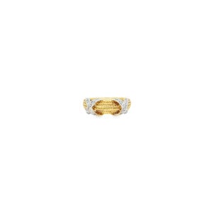 14KYW Estate .15ct Dia Rope & X Style 8mm Band Sz 7.75