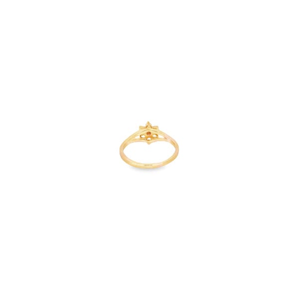 14K Yellow Gold Estate .20ct Diamond Flower Cluster Split Shank Ring Size 6.75