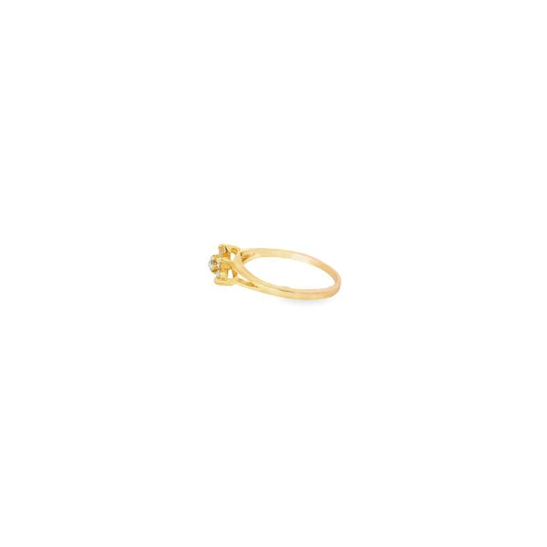 14K Yellow Gold Estate .20ct Diamond Flower Cluster Split Shank Ring Size 6.75