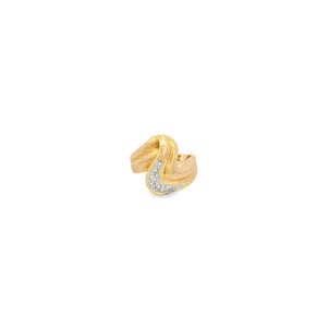 14KY 1980's .15ct Dia Bypass Ring Sz 7.75