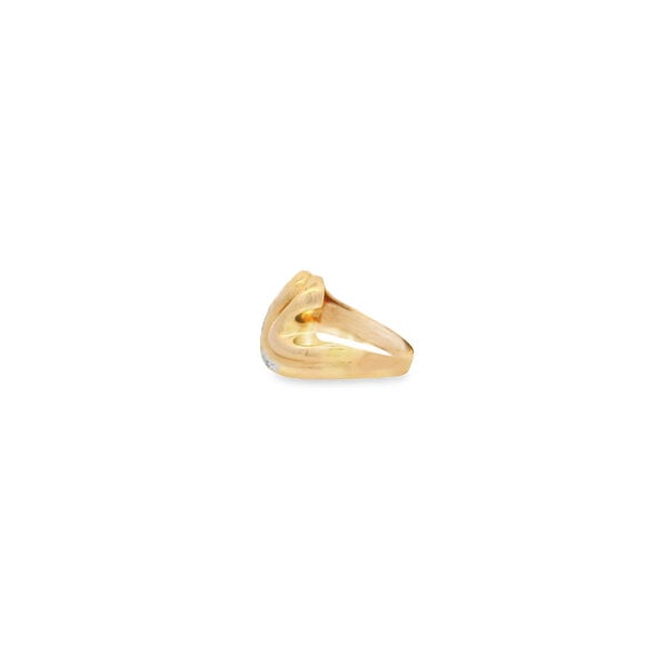 14K Yellow Gold1980's .15ct Diamond Bypass Ring Size 7.75