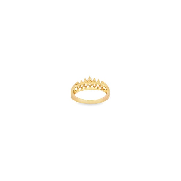 14K Yellow Gold 1980's 1ct Marquise Diamond Pyramid Ring Size 8.25