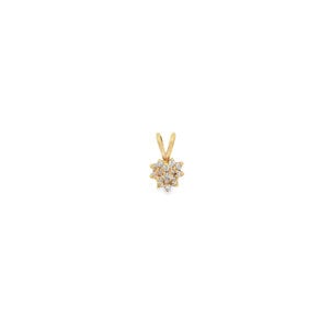 14KY 1980's .38ct Dia Heart Cluster Pendant 17x10mm