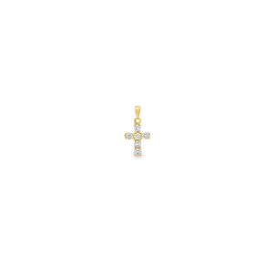 14KY Estate Moissanite Cross Pendant 17x9mm