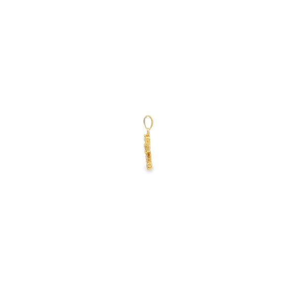 14K Yellow Gold Estate Moissanite Cross Pendant 17x9mm