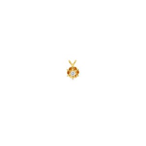 14KY 1960's .10ct Dia Buttercup Setting Pendant 11x7mm