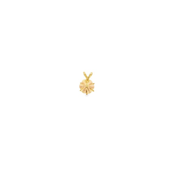 14K Yellow Gold 1960's .10ct Diamond Buttercup Setting Pendant 11x7mm