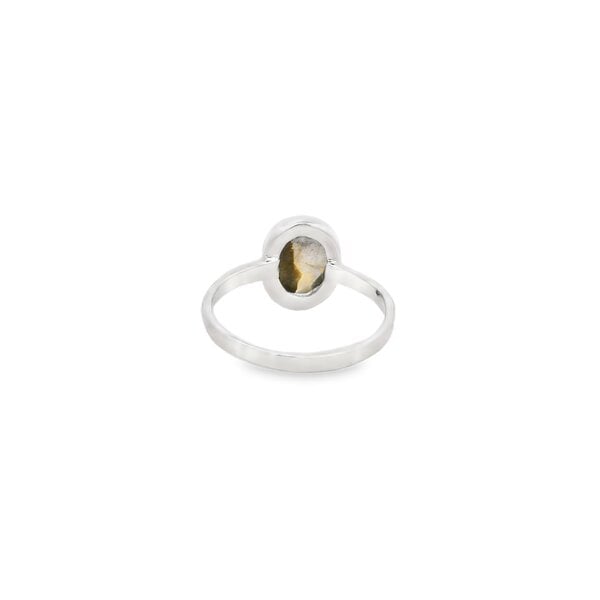 Sterling Silver 7x9mm Oval Labradorite Ring Size 8