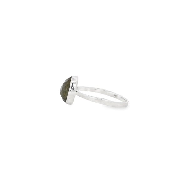 Sterling Silver 7x9mm Oval Labradorite Ring Size 8