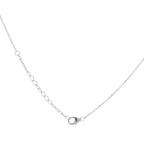 Sterling Silver 5mm Cubic Zirconia Split Chain 16/18" Adjustable Necklace