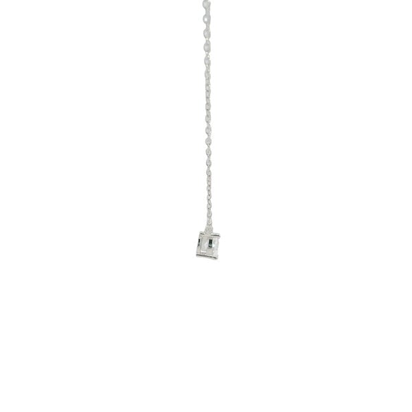 Sterling Silver 5mm Cubic Zirconia Split Chain 16/18" Adjustable Necklace
