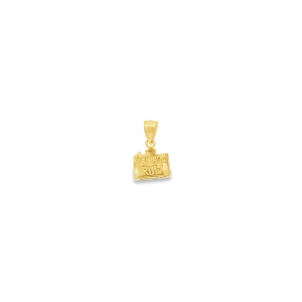 14K Yellow Gold 3D Rainbow Row Charm
