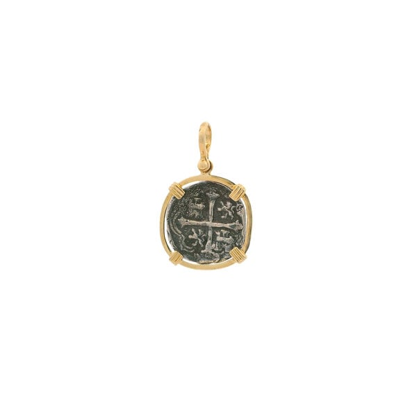 14K Yellow Gold and Sterling Silver Replica Atocha 1324-GS