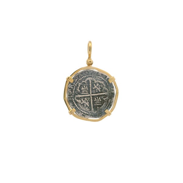 14K Yellow Gold Sterling Silver Replica Atocha 1533-GS