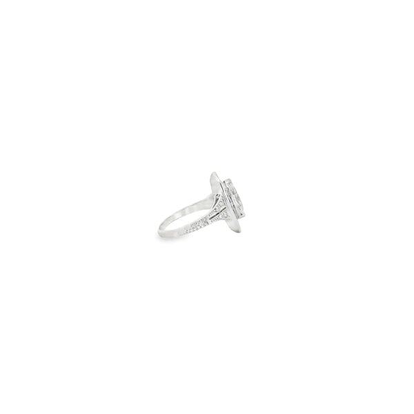 14K White Gold 1.14ct Marquise Lab Diamond 1.65ct Sapphire Art Deco Inspired Ring Sz 6.5