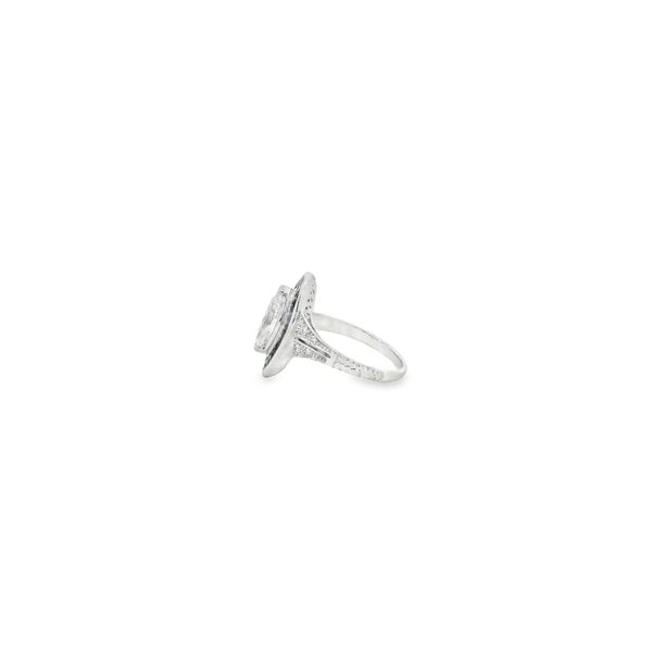 14K White Gold 1.14ct Marquise Lab Diamond 1.65ct Sapphire Art Deco Inspired Ring Sz 6.5