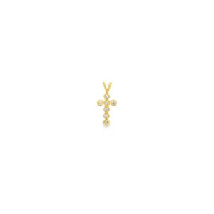14KY Estate .05ct Dia Cross Pendant 15x7mm