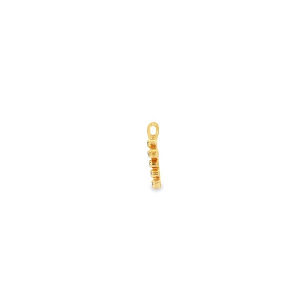 14K Yellow Gold Estate .05ct Diamond Cross Pendant 15x7mm