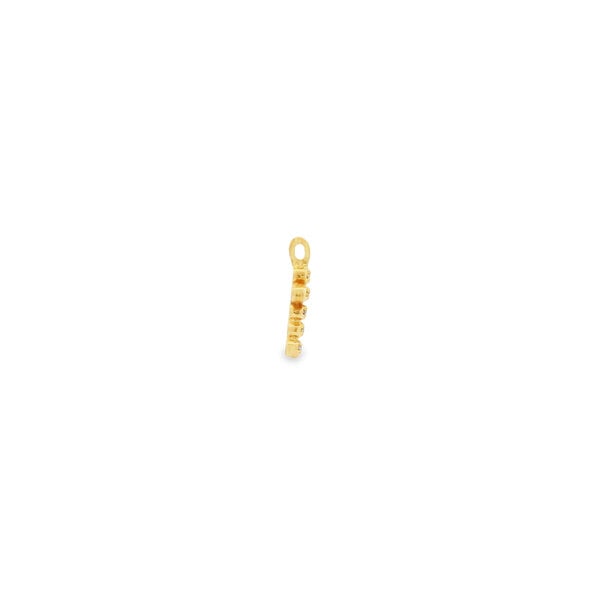 14K Yellow Gold Estate .05ct Diamond Cross Pendant 15x7mm